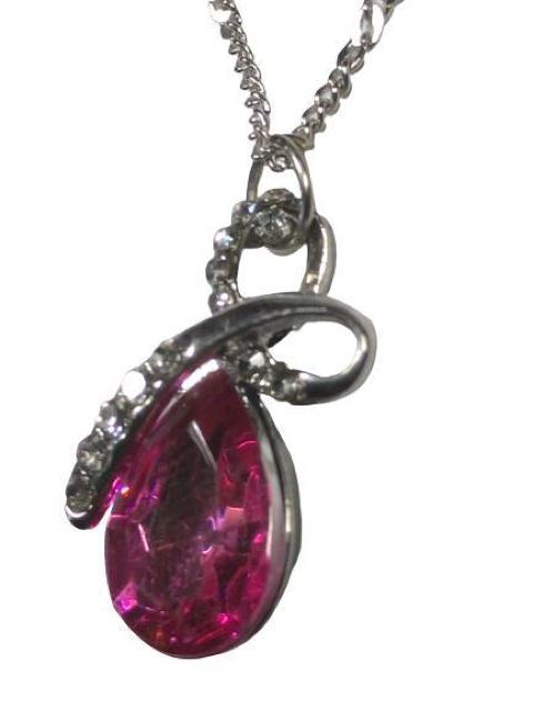 大粒 クリスタル ラインストーン ブリリアントカット CZダイヤモンド ペンダント ネックレス ローズピンク < 女性アクセサリー/時計  大粒 クリスタル ラインストーン ブリリアントカット CZダイヤモンド ペンダント ネックレス ローズピンク < 女性アクセサリー/時計の
