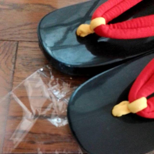 22.5〜24.0cm 黒×赤 浴衣 下駄 新品 < 女性ファッション 22.5〜24.0cm 黒×赤 浴衣 下駄 新品 < 女性ファッションの