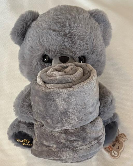 いっしょに ぬくぬく くまさん ぬいぐるみ ブランケット付 グレー < おもちゃ  いっしょに ぬくぬく くまさん ぬいぐるみ ブランケット付 グレー  < おもちゃの