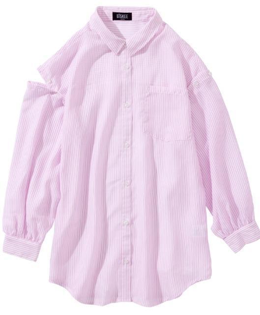 150★BISKEE★シアーストライプ肩開きブラウス★新品★送料無料 < キッズ/ベビー  150★BISKEE★シアーストライプ肩開きブラウス★新品★送料無料  < キッズ/ベビーの