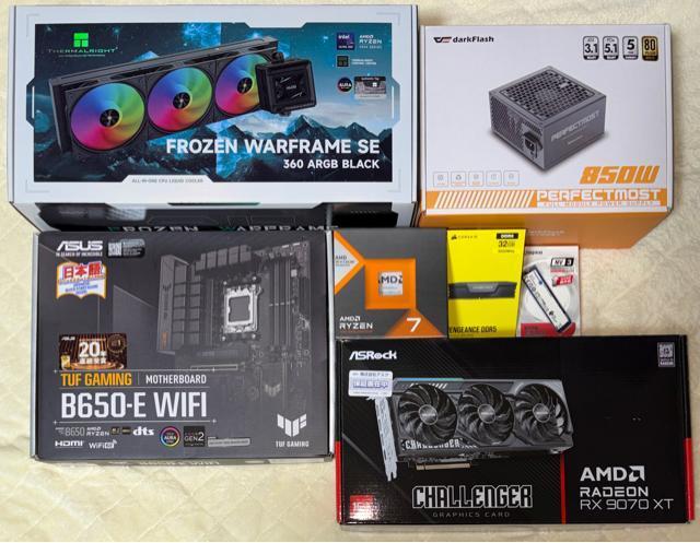 yقڐVizQ[~OPC Ryzen7 7800X3D RX9070XT SSD1TB 32GB 850W  PC{/Ӌ@ 