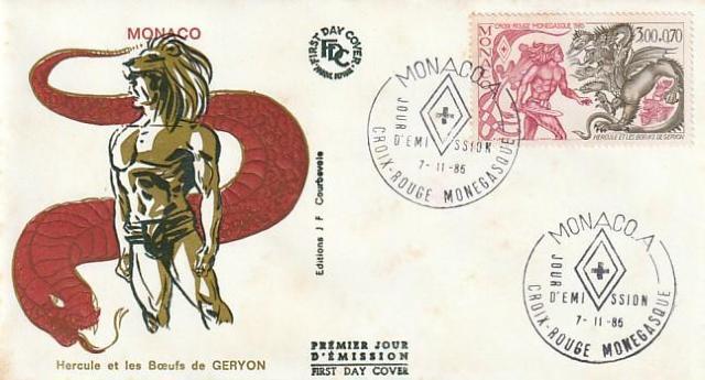 モナコ ヘラクレスとゲーリュオーン 初日カバー 1985年【G44】 < ホビー モナコ ヘラクレスとゲーリュオーン 初日カバー 1985年【G44】 < ホビーの