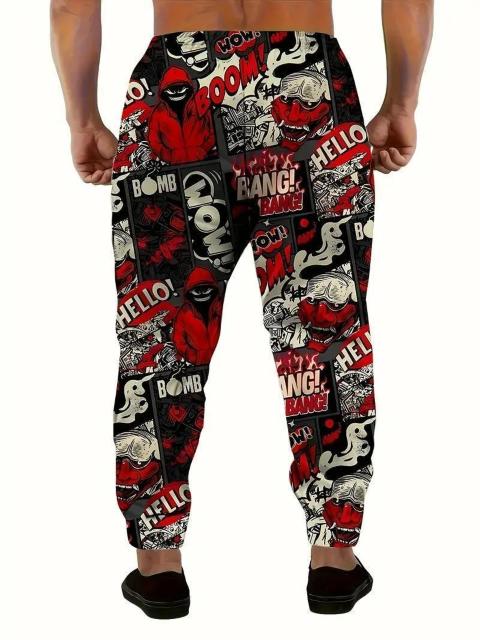 爆ヤス1790円★メンズ3Dキャラクタージョガーパンツ、ドローストリングウエストとポケット付きUSAサイズS(日本サイズL相当) < 男性ファッション 爆ヤス1790円★メンズ3Dキャラクタージョガーパンツ、ドローストリングウエストとポケット付きUSAサイズS(日本サイズL相当) < 男性ファッションの