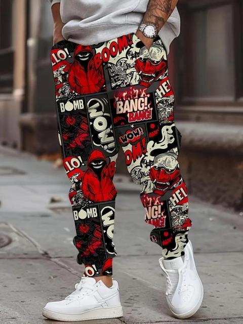 爆ヤス1790円★メンズ3Dキャラクタージョガーパンツ、ドローストリングウエストとポケット付きUSAサイズS(日本サイズL相当) < 男性ファッション 爆ヤス1790円★メンズ3Dキャラクタージョガーパンツ、ドローストリングウエストとポケット付きUSAサイズS(日本サイズL相当) < 男性ファッションの