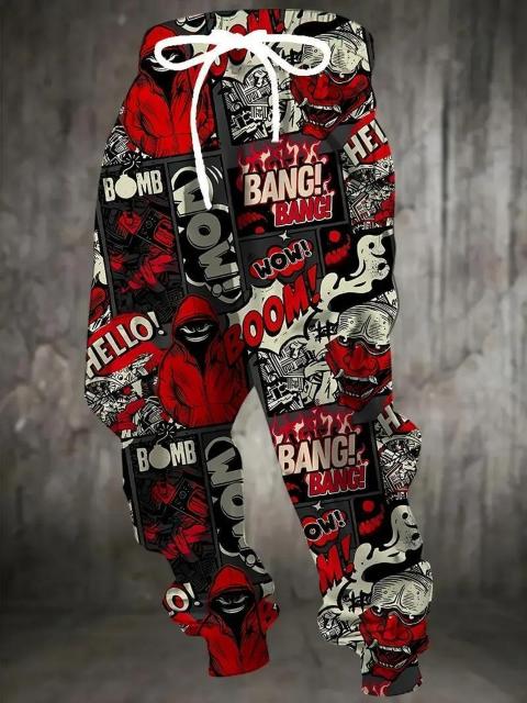 爆ヤス1790円★メンズ3Dキャラクタージョガーパンツ、ドローストリングウエストとポケット付きUSAサイズS(日本サイズL相当) < 男性ファッション 爆ヤス1790円★メンズ3Dキャラクタージョガーパンツ、ドローストリングウエストとポケット付きUSAサイズS(日本サイズL相当) < 男性ファッションの