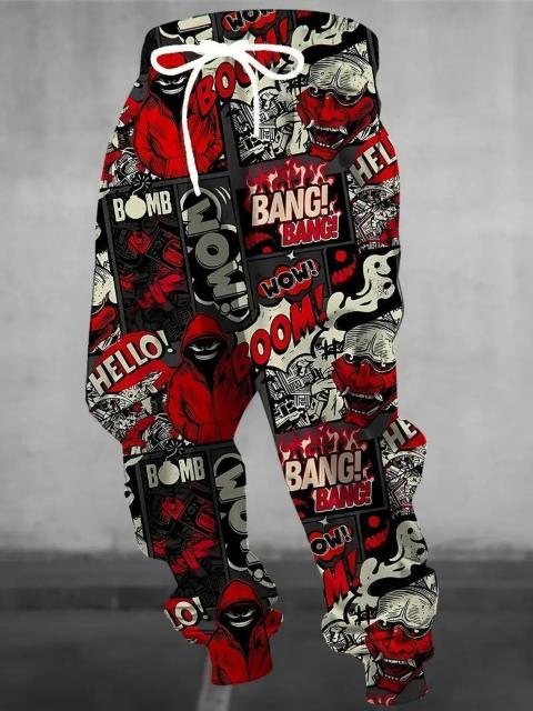 爆ヤス1790円★メンズ3Dキャラクタージョガーパンツ、ドローストリングウエストとポケット付きUSAサイズS(日本サイズL相当) < 男性ファッション 爆ヤス1790円★メンズ3Dキャラクタージョガーパンツ、ドローストリングウエストとポケット付きUSAサイズS(日本サイズL相当) < 男性ファッションの