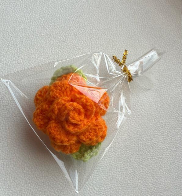 ハンドメイド アクリルたわし 薔薇 抗菌防臭 オレンジ プレゼント バザー < 女性ファッション ハンドメイド アクリルたわし 薔薇 抗菌防臭 オレンジ プレゼント バザー < 女性ファッションの