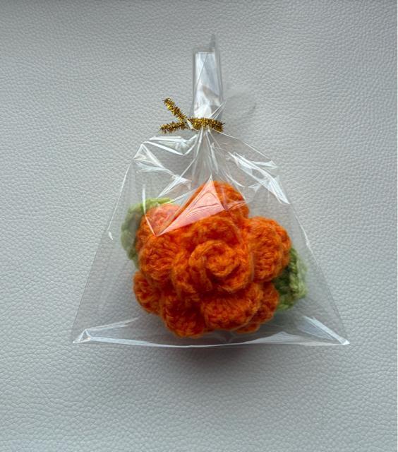 ハンドメイド アクリルたわし 薔薇 抗菌防臭 オレンジ プレゼント バザー < 女性ファッション ハンドメイド アクリルたわし 薔薇 抗菌防臭 オレンジ プレゼント バザー < 女性ファッションの