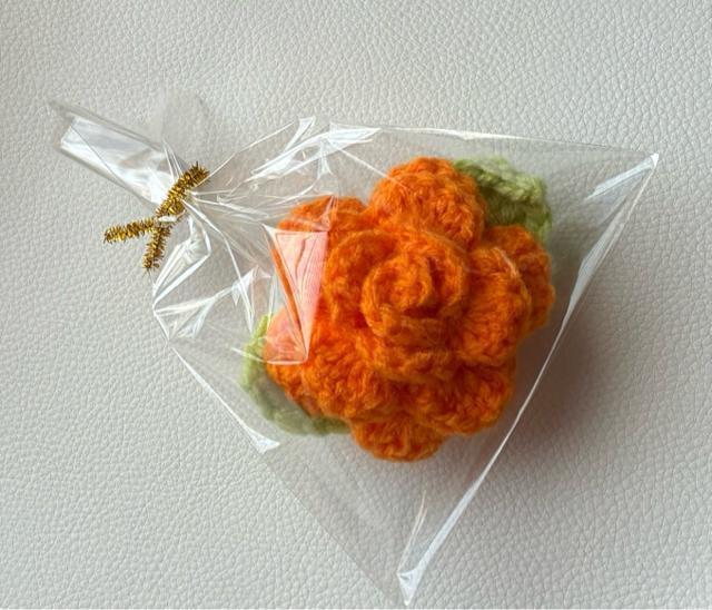 ハンドメイド アクリルたわし 薔薇 抗菌防臭 オレンジ プレゼント バザー < 女性ファッション ハンドメイド アクリルたわし 薔薇 抗菌防臭 オレンジ プレゼント バザー < 女性ファッションの