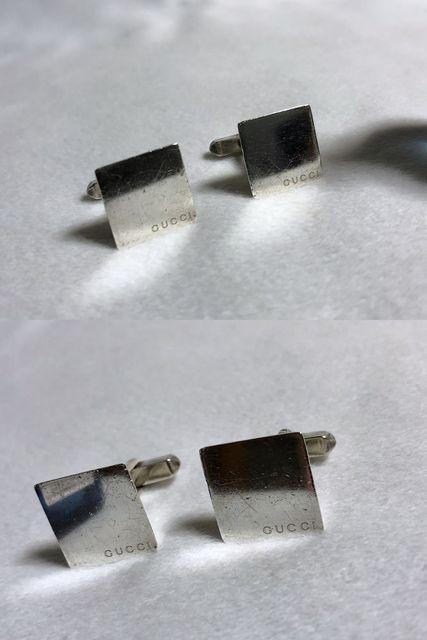 正規 GUCCIグッチ ヴィンテージ ロゴ文字スクエアカフス SV925 アイコンカフリンクス ボタン < ブランド  正規 GUCCIグッチ ヴィンテージ ロゴ文字スクエアカフス SV925 アイコンカフリンクス ボタン < ブランドの