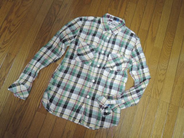 ヒステリックグラマー HYSTERIC GLAMOUR チェックシャツ M 緑黄系 麻混  長袖 < ブランド  ヒステリックグラマー HYSTERIC GLAMOUR チェックシャツ M 緑黄系 麻混  長袖 < ブランドの