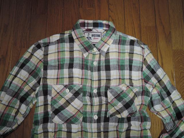 ヒステリックグラマー HYSTERIC GLAMOUR チェックシャツ M 緑黄系 麻混  長袖 < ブランド  ヒステリックグラマー HYSTERIC GLAMOUR チェックシャツ M 緑黄系 麻混  長袖 < ブランドの