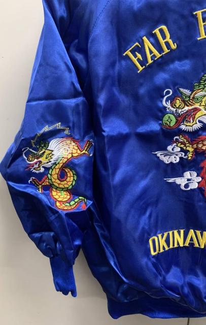 1980sヴィンテージ デッドストック/スカジャンFAREAST TOUR OKINAWA KADENA KIDS サイズ6 < 男性ファッション  1980sヴィンテージ デッドストック/スカジャンFAREAST TOUR OKINAWA KADENA KIDS サイズ6 < 男性ファッションの