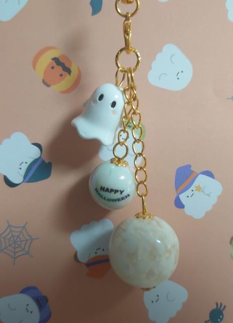 ハンドメイド♪おばけ鈴ビーズジャラジャラストラップ〜ホワイト〜 < ペット/手芸/園芸  ハンドメイド♪おばけ鈴ビーズジャラジャラストラップ〜ホワイト〜  < ペット/手芸/園芸の