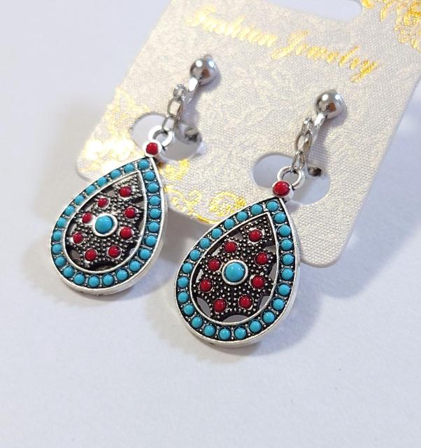 ターコイズ調ボヘミアン☆イヤリング・ピアス☆ ネイティブ  ボヘミアン   エスニック   アジアン   ウエスタン  ヒッピー < 女性アクセサリー/時計  ターコイズ調ボヘミアン☆イヤリング・ピアス☆ ネイティブ  ボヘミアン   エスニック   アジアン   ウエスタン  ヒッピー < 女性アクセサリー/時計の