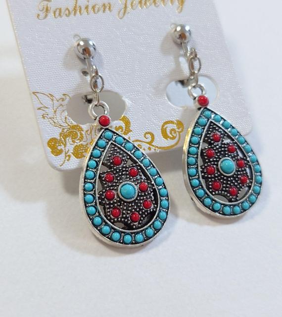 ターコイズ調ボヘミアン☆イヤリング・ピアス☆ ネイティブ  ボヘミアン   エスニック   アジアン   ウエスタン  ヒッピー < 女性アクセサリー/時計  ターコイズ調ボヘミアン☆イヤリング・ピアス☆ ネイティブ  ボヘミアン   エスニック   アジアン   ウエスタン  ヒッピー < 女性アクセサリー/時計の