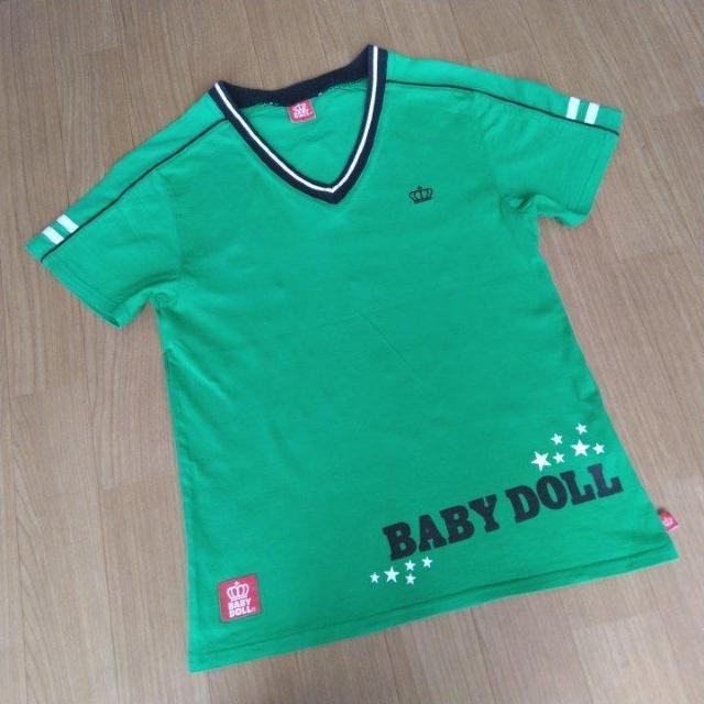 VネックTシャツ 緑 S ベビードールBABYDOLLベビド < ブランド VネックTシャツ 緑 S ベビードールBABYDOLLベビド < ブランドの