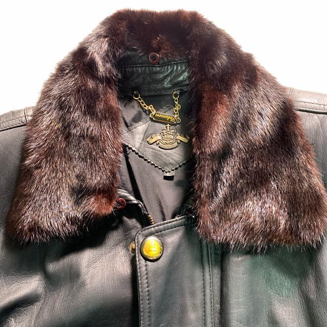 90's SOLOMON 本革 レザー ファー襟 カーコート レザーコート Lサイズ ヴィンテージ < 男性ファッション  90's SOLOMON 本革 レザー ファー襟 カーコート レザーコート Lサイズ ヴィンテージ < 男性ファッションの