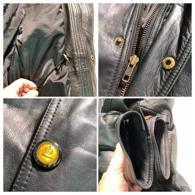 90's SOLOMON 本革 レザー ファー襟 カーコート レザーコート Lサイズ ヴィンテージ < 男性ファッション  90's SOLOMON 本革 レザー ファー襟 カーコート レザーコート Lサイズ ヴィンテージ < 男性ファッションの