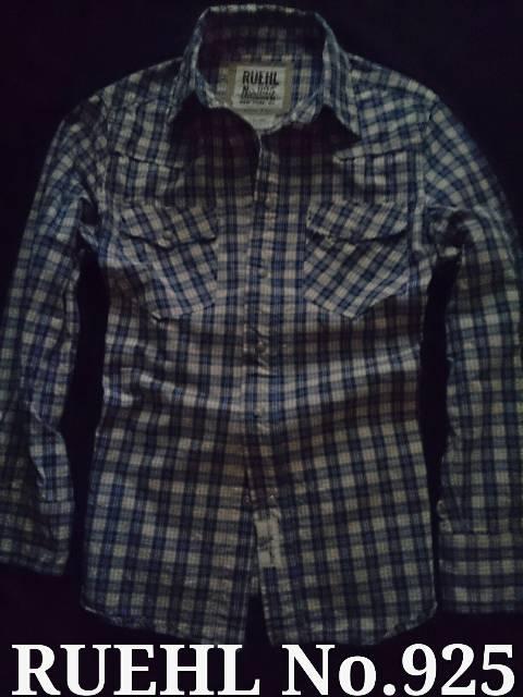 【RUEHL No.925】希少 Vintage Destroyed チェックシャツ L/Blue < ブランド 【RUEHL No.925】希少 Vintage Destroyed チェックシャツ L/Blue < ブランドの