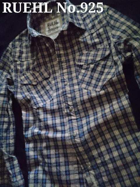 【RUEHL No.925】希少 Vintage Destroyed チェックシャツ L/Blue < ブランド 【RUEHL No.925】希少 Vintage Destroyed チェックシャツ L/Blue < ブランドの