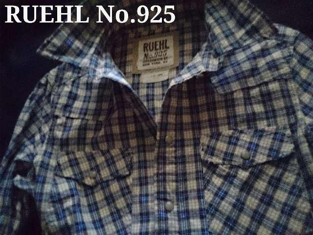 【RUEHL No.925】希少 Vintage Destroyed チェックシャツ L/Blue < ブランド 【RUEHL No.925】希少 Vintage Destroyed チェックシャツ L/Blue < ブランドの