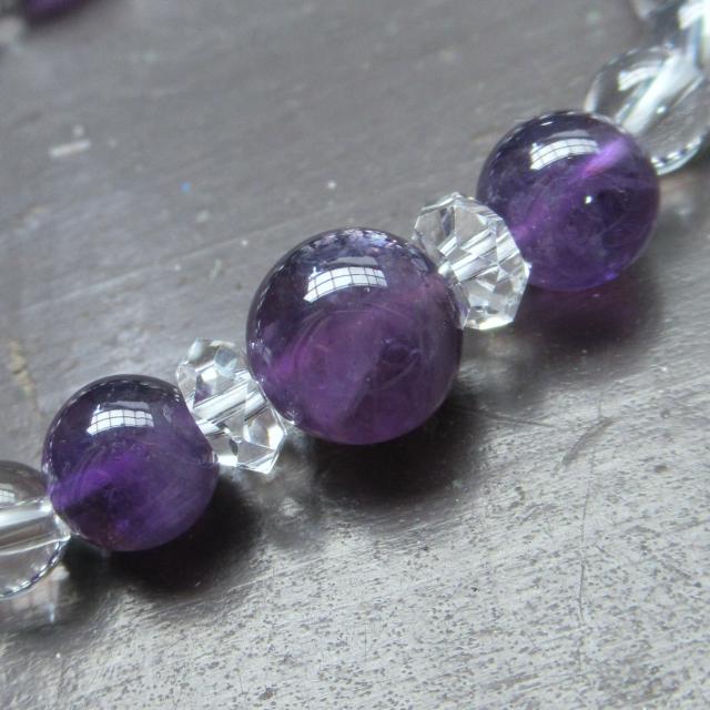 アメジストx水晶ブレスレット < 女性アクセサリー/時計 アメジストx水晶ブレスレット < 女性アクセサリー/時計の