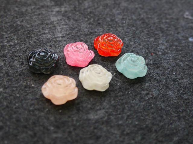 プラパーツ 手芸・アクセサリーパーツ  小さめクリア薔薇 6個セット < 香水/コスメ/ネイル  プラパーツ 手芸・アクセサリーパーツ  小さめクリア薔薇 6個セット < 香水/コスメ/ネイルの