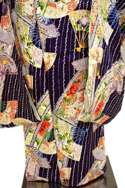 【最高峰】美品 創業460年【千總】金彩 扇面花文 振袖 身丈160cm 裄丈63cm T3525 < 女性ファッション  【最高峰】美品 創業460年【千總】金彩 扇面花文 振袖 身丈160cm 裄丈63cm T3525 < 女性ファッションの