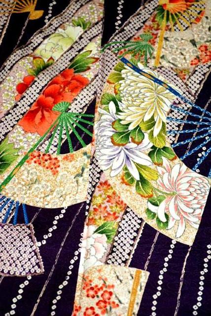 【最高峰】美品 創業460年【千總】金彩 扇面花文 振袖 身丈160cm 裄丈63cm T3525 < 女性ファッション  【最高峰】美品 創業460年【千總】金彩 扇面花文 振袖 身丈160cm 裄丈63cm T3525 < 女性ファッションの