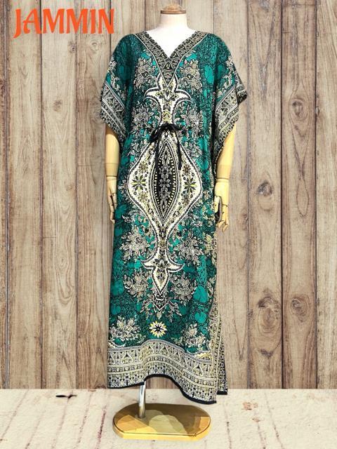 アジアンペーズリー柄ロングワンピ エスニック ヒッピー グリーン 緑 < 女性ファッション アジアンペーズリー柄ロングワンピ エスニック ヒッピー グリーン 緑 < 女性ファッションの