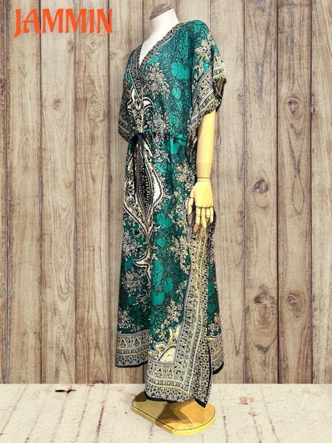 アジアンペーズリー柄ロングワンピ エスニック ヒッピー グリーン 緑 < 女性ファッション アジアンペーズリー柄ロングワンピ エスニック ヒッピー グリーン 緑 < 女性ファッションの