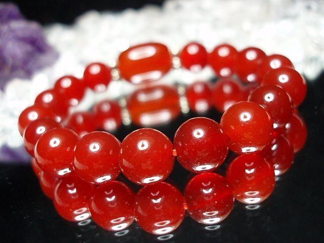 天然石AAAカーネリアン樽形円玉10mmブレスレット石街 < 女性アクセサリー/時計  天然石AAAカーネリアン樽形円玉10mmブレスレット石街 < 女性アクセサリー/時計の