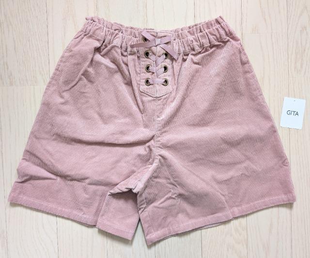 160★GITA★レースアップコーデュロイキュロット★ショートパンツ★新品★送料無料 < キッズ/ベビー  160★GITA★レースアップコーデュロイキュロット★ショートパンツ★新品★送料無料  < キッズ/ベビーの