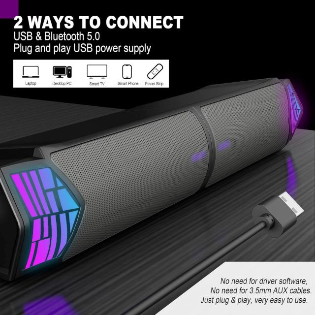 PCスピーカー, Bluetooth 5.3 ゲーミングスピーカー LEDライト付き USB接続 < 家電/AV PCスピーカー, Bluetooth 5.3 ゲーミングスピーカー LEDライト付き USB接続 < 家電/AVの