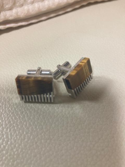 1646.タイガーアイのカフスボタン < 男性アクセサリー/時計  1646.タイガーアイのカフスボタン  < 男性アクセサリー/時計の