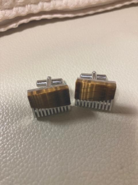 1646.タイガーアイのカフスボタン < 男性アクセサリー/時計  1646.タイガーアイのカフスボタン < 男性アクセサリー/時計の