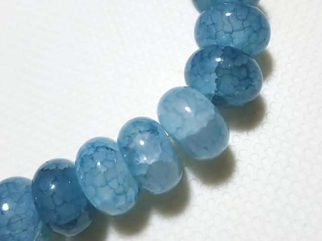 天然石★龍紋瑪瑙(ブルー) 8mmロンデル 半連 < 女性アクセサリー/時計 天然石★龍紋瑪瑙(ブルー) 8mmロンデル 半連 < 女性アクセサリー/時計の