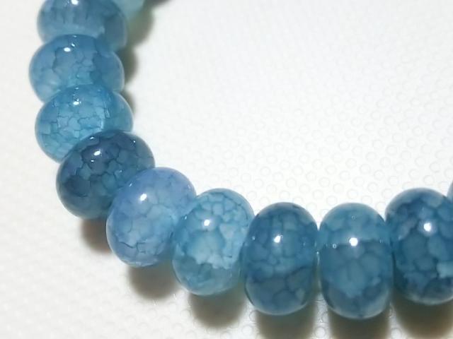 天然石★龍紋瑪瑙(ブルー) 8mmロンデル 半連 < 女性アクセサリー/時計 天然石★龍紋瑪瑙(ブルー) 8mmロンデル 半連 < 女性アクセサリー/時計の