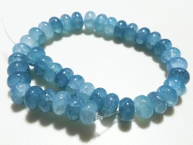 天然石★龍紋瑪瑙(ブルー) 8mmロンデル 半連 < 女性アクセサリー/時計 天然石★龍紋瑪瑙(ブルー) 8mmロンデル 半連 < 女性アクセサリー/時計の