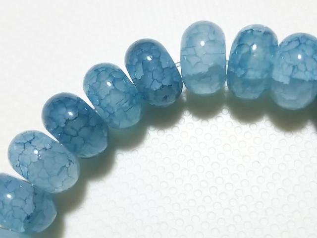 天然石★龍紋瑪瑙(ブルー) 8mmロンデル 半連 < 女性アクセサリー/時計 天然石★龍紋瑪瑙(ブルー) 8mmロンデル 半連 < 女性アクセサリー/時計の