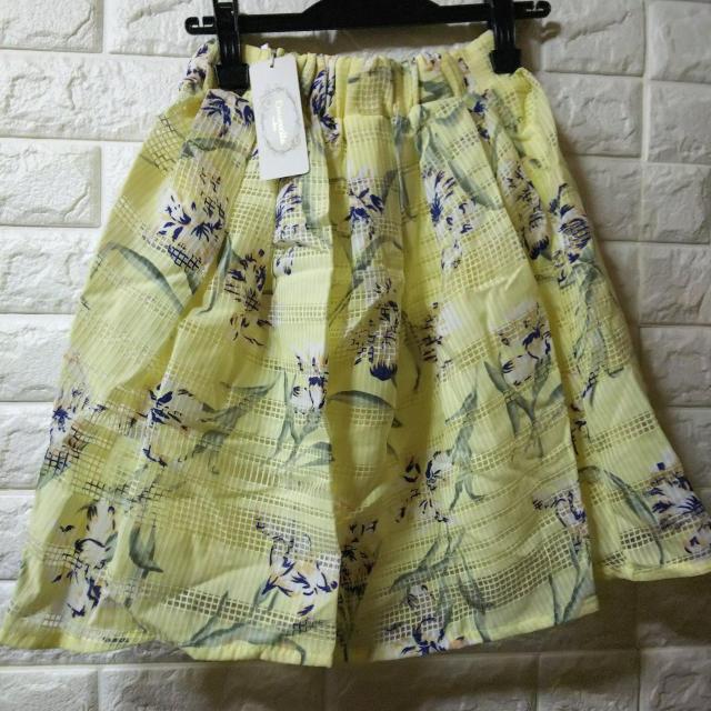 Emsexcite★新品★レース調花柄スカート/イエロー < ブランド  Emsexcite★新品★レース調花柄スカート/イエロー < ブランドの