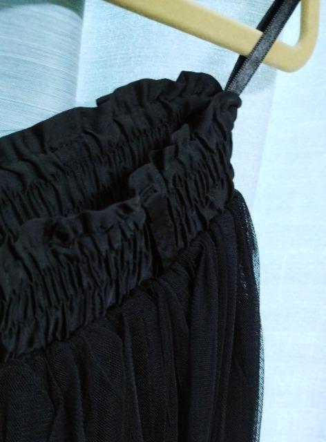 チュールスカート/ひざ丈/黒/レース/未使用 < 女性ファッション  チュールスカート/ひざ丈/黒/レース/未使用 < 女性ファッションの