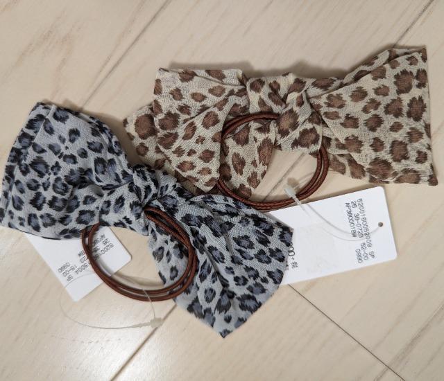 LOWRYS FARM★シフォン豹柄リボンゴム★グレーブラウン2個セット★新品★送料無料 < ブランド  LOWRYS FARM★シフォン豹柄リボンゴム★グレーブラウン2個セット★新品★送料無料 < ブランドの