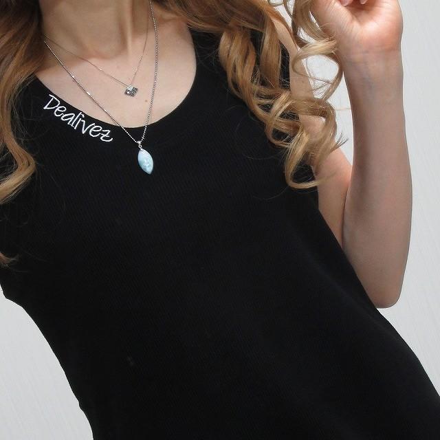 NEW最新/黒【Dealivezロゴ】タンクトップ ラウンドカット ワッフル サーマル ロング丈 重ね着にも < 女性ファッション  NEW最新/黒【Dealivezロゴ】タンクトップ ラウンドカット ワッフル サーマル ロング丈 重ね着にも < 女性ファッションの