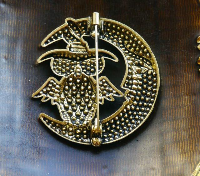 新品アンティーク調きらきらストーン月夜のフクロウ梟ブローチ ハロウィン < 女性アクセサリー/時計 新品アンティーク調きらきらストーン月夜のフクロウ梟ブローチ ハロウィン < 女性アクセサリー/時計の