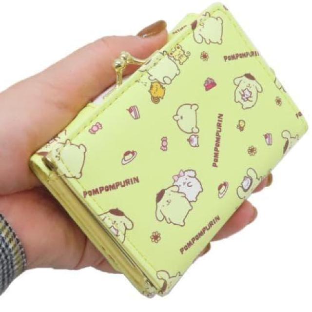 ポムポムプリン 口金 がま口 三つ折り ウォレット 財布 サンリオ SR36-2 < 女性ファッション  ポムポムプリン 口金 がま口 三つ折り ウォレット 財布 サンリオ SR36-2 < 女性ファッションの