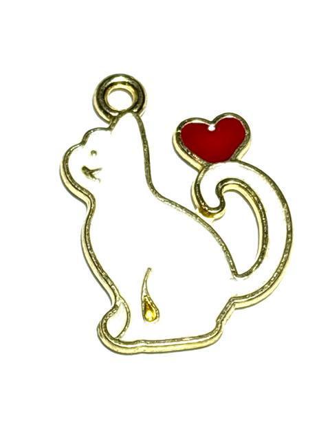 808 白色 尻尾にハートの猫ちゃん 1個 ねこ ネコ アクセサリーチャーム 金属パーツ < ペット/手芸/園芸 808 白色 尻尾にハートの猫ちゃん 1個 ねこ ネコ アクセサリーチャーム 金属パーツ < ペット/手芸/園芸の