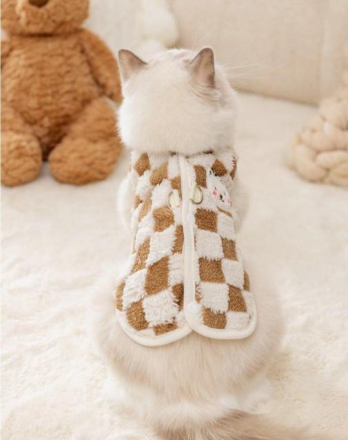 犬猫兼用 背中開き Dカン付き 防寒 ふわふわコットンベスト 着脱簡単 抜け毛対策 防寒着 < ペット/手芸/園芸 犬猫兼用 背中開き Dカン付き 防寒 ふわふわコットンベスト 着脱簡単 抜け毛対策 防寒着 < ペット/手芸/園芸の