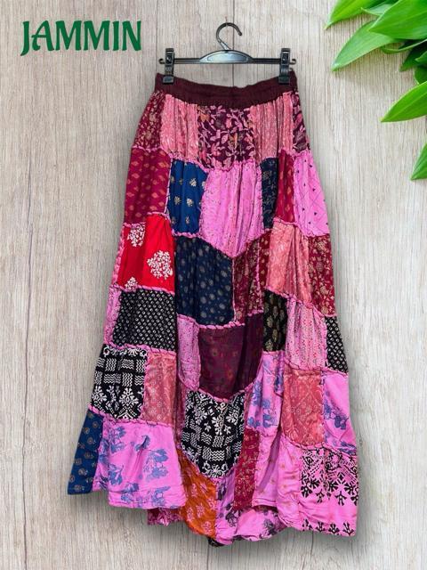 パッチワークロングスカート アジアン ピンク エスニック ヒッピー < 女性ファッション パッチワークロングスカート アジアン ピンク エスニック ヒッピー < 女性ファッションの